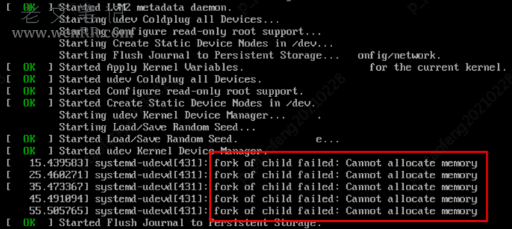 VNC登录报错 Cannot allocate memory