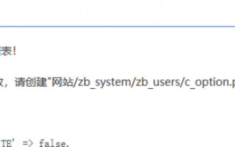 安装zblog提示“创建c_option.php失败”的原因和解决办法
